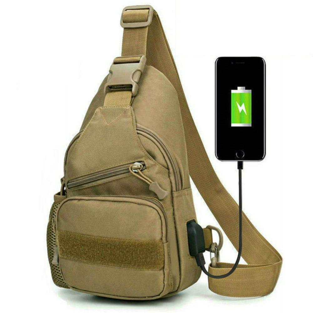 With Water Bottle Holder Chest Sling Bag Small Men's Crossbody Bag Shoulder Backpack  Hiking