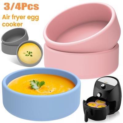 3/4Pcs Air Fryer Egg Pan Mold Non-Stick Silicone Ramekins Bakeware Air Fryer Egg Poacher Cups Kitchen Baking Cooking Accessories