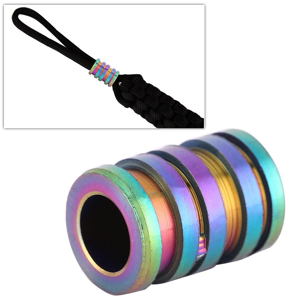 TC4 Titanium Alloy Knife Beads Pendant for Outdoor Lanyard Parachute Cord Large Size Colorful