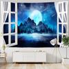 Window Landscape Tapestry For Decoration 3D Romantic Flowers Tapestry Home Painting Psychedelic Forest Tapestries Wall Hanging Premium Quality