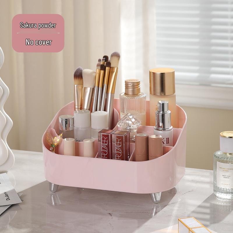 High-Value Multifunctional Desktop Vanity Organizer with Lid - Dustproof Cosmetics and Lipstick Storage Box.