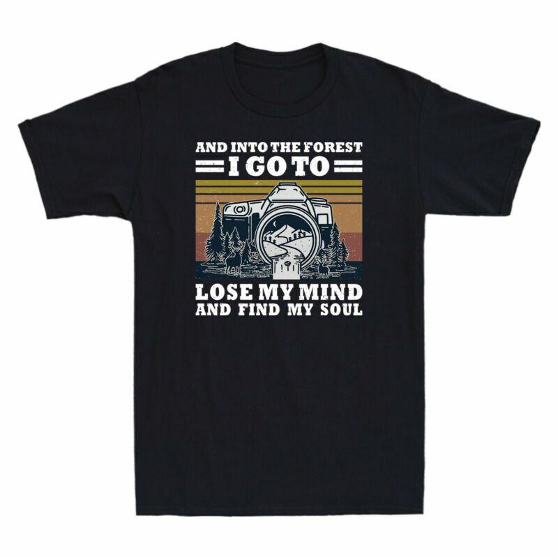 Photography And Into The Forest I Go To Lose My Mind Vintage Men Cotton Tee S
