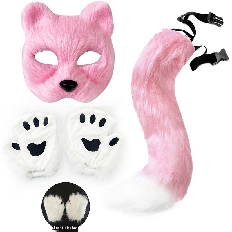 1/3 stk Rævehale Ører Søde Pote Handsker Plys Sæt Cosplay Animation Udstilling Halloween Fest Rekvisitter