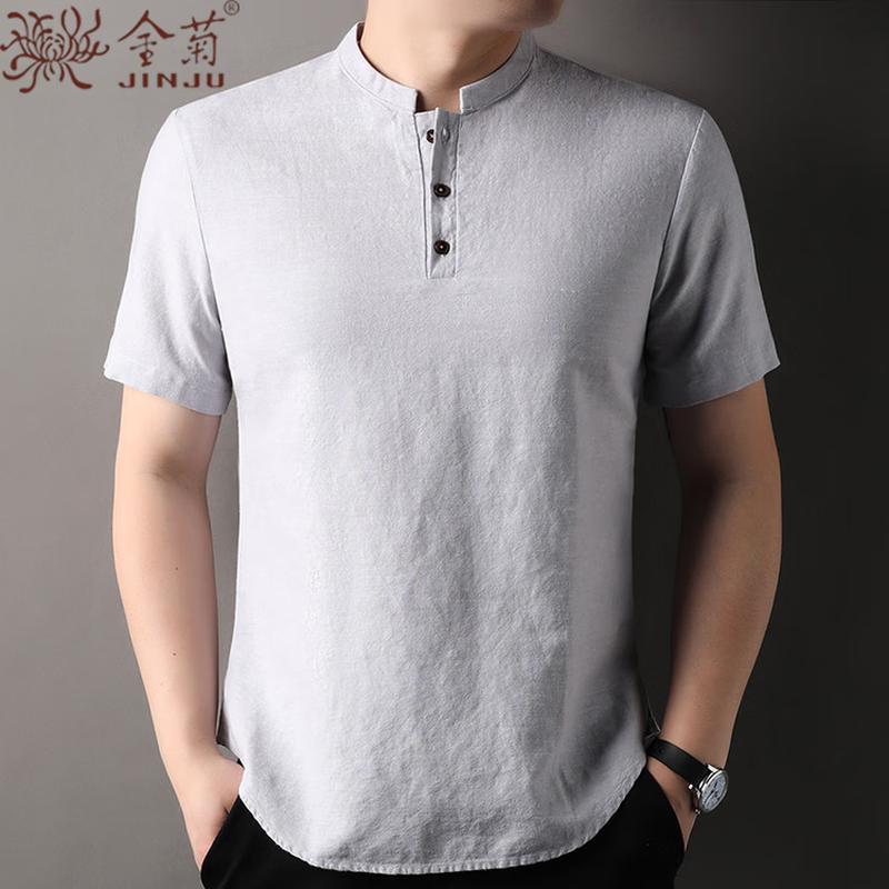 Men's Chinese Style Linen Blend T-Shirt