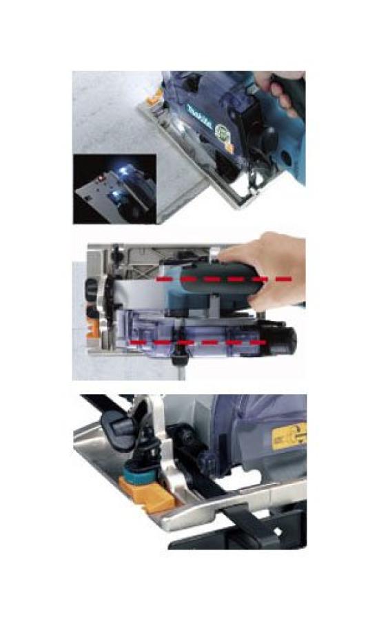 Makita Cordless Dustproof Circular Aluminum KS521DRF Saw, Base, 14.4V 3.0Ah, 125mm,