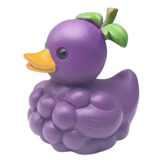 Fruit Duck Figurine Peach Pineapple Grape Strawberry Banana Resin Statue Sculpture Home Office Decoration Ornament