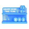 Reading Counter Bookshelf Decor Book Read This Year Ornament Yearly Reading Record Reading Challenge Tracker Gift for Book Lovers
