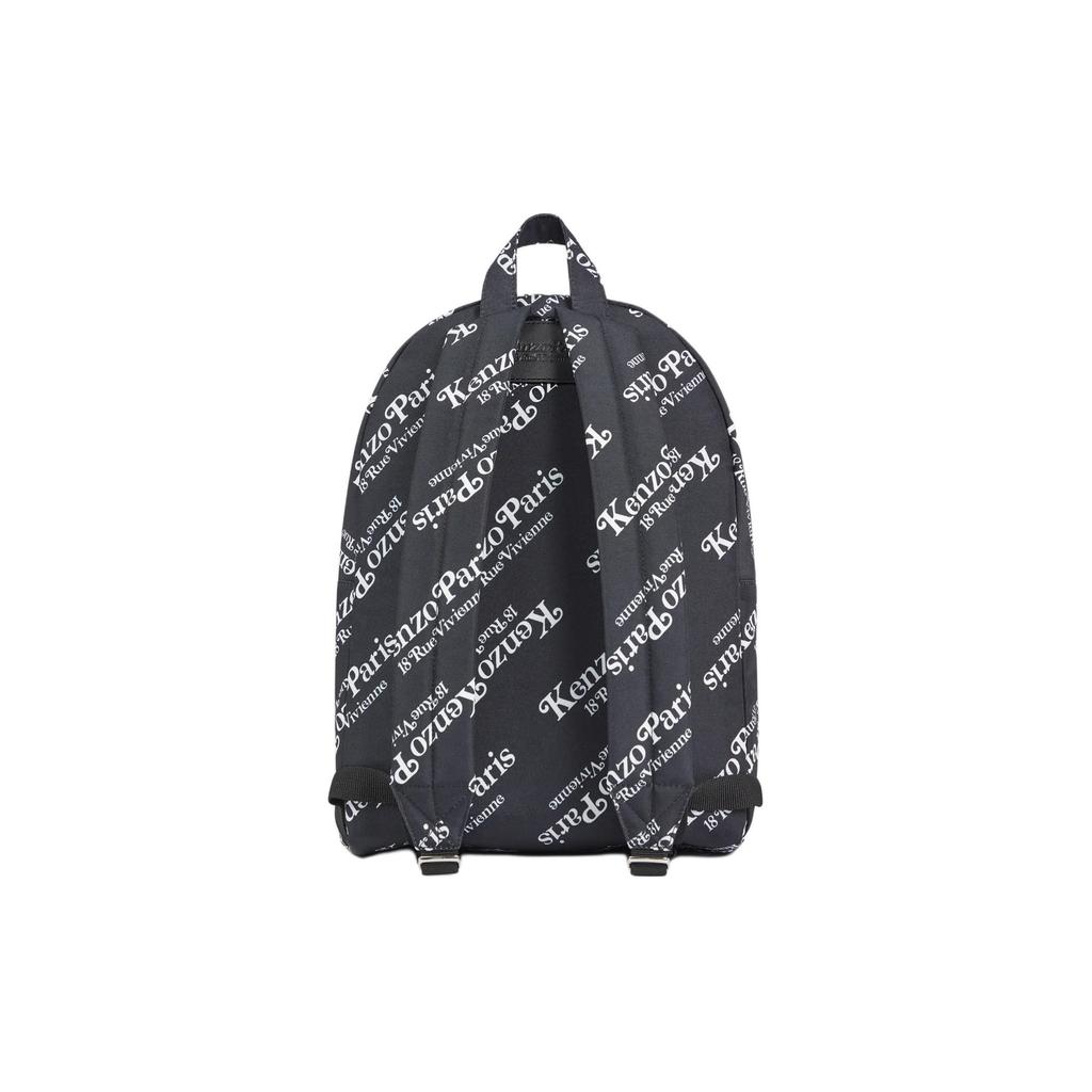 Kenzo Letter Print Zipper Backpack Men Backpacks Black FE55SA513F2399