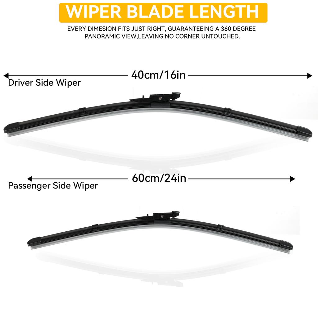 For Nissan Qashqai Dualis J10 2006-2013 2007 2008 2009 2010 2011 Wiper Front Wiper Blades Windshield Windscreen Window 24"+16"