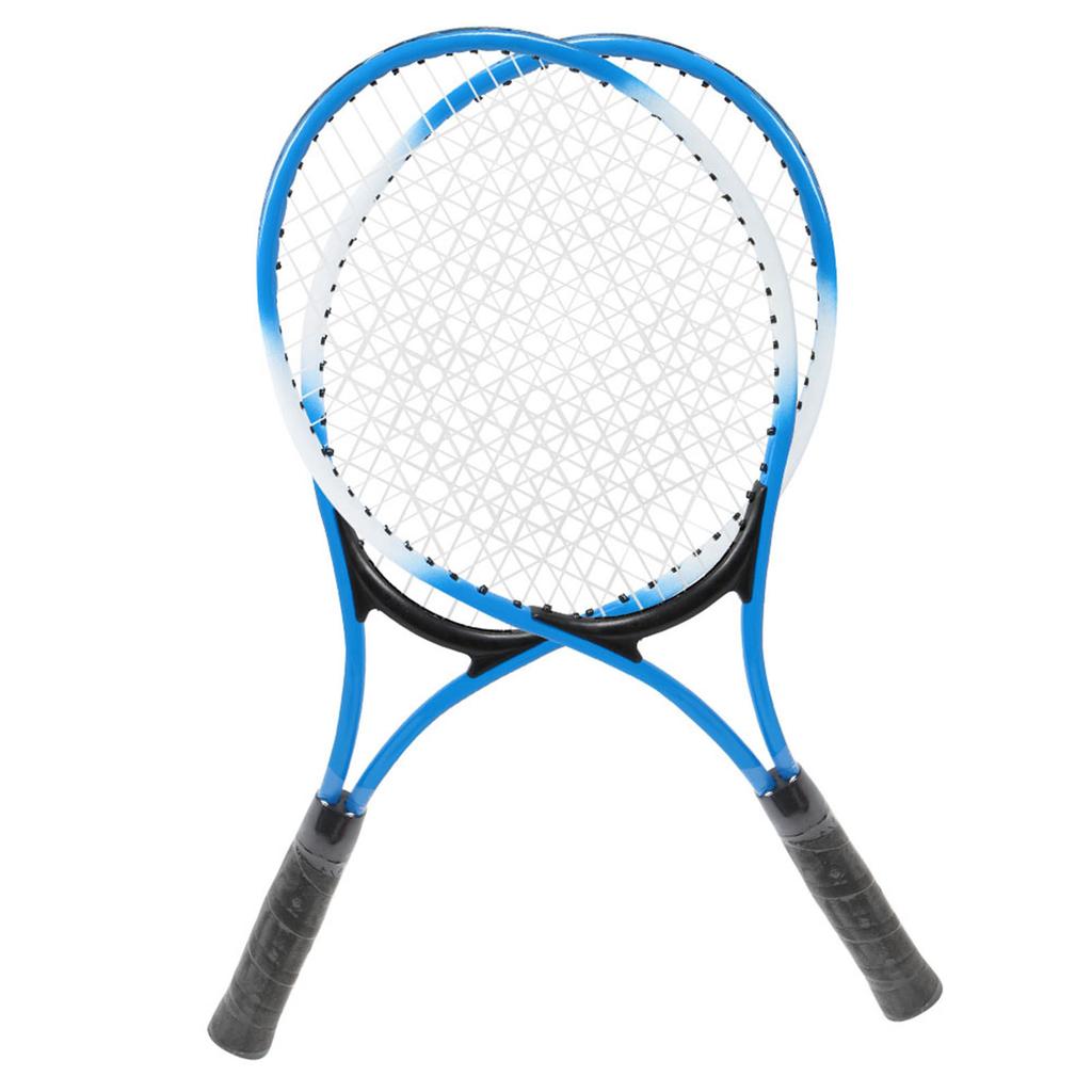 Iron Alloy Children Tennis Racket Beginner Practice Racquet with Ball and Carry Bag(Blue)