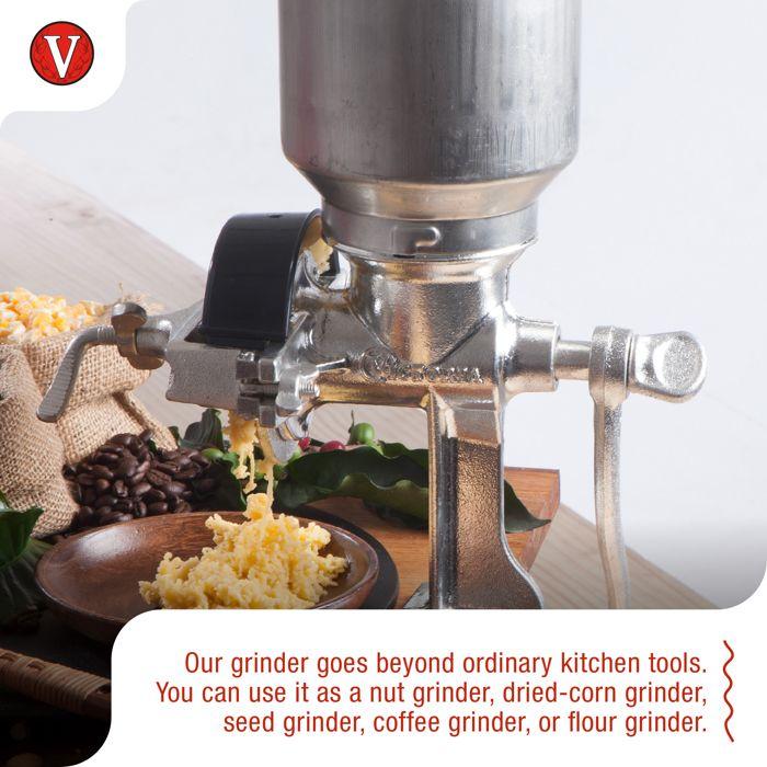 Moulin à Grains Manuel Fonte pour Moudre le café, le Maïs, l'avoine, Réglable Victoria 30025 Chromé