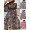 Unabhängigkeitsstation Temperament Mode Hohe Taille Bohemian Urlaub Ethnischer Stil Damenkleid