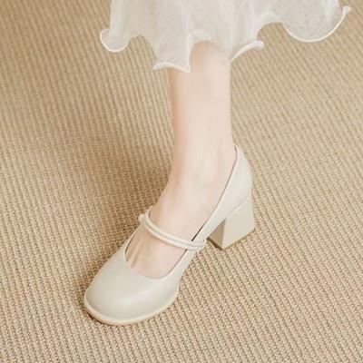 Primavera 2025, nuovo design di nicchia per le scarpe da donna Mary Jane con tacchi alti, suola morbida, non stanca il piede, temperamento comodo, scarpe da donna singole