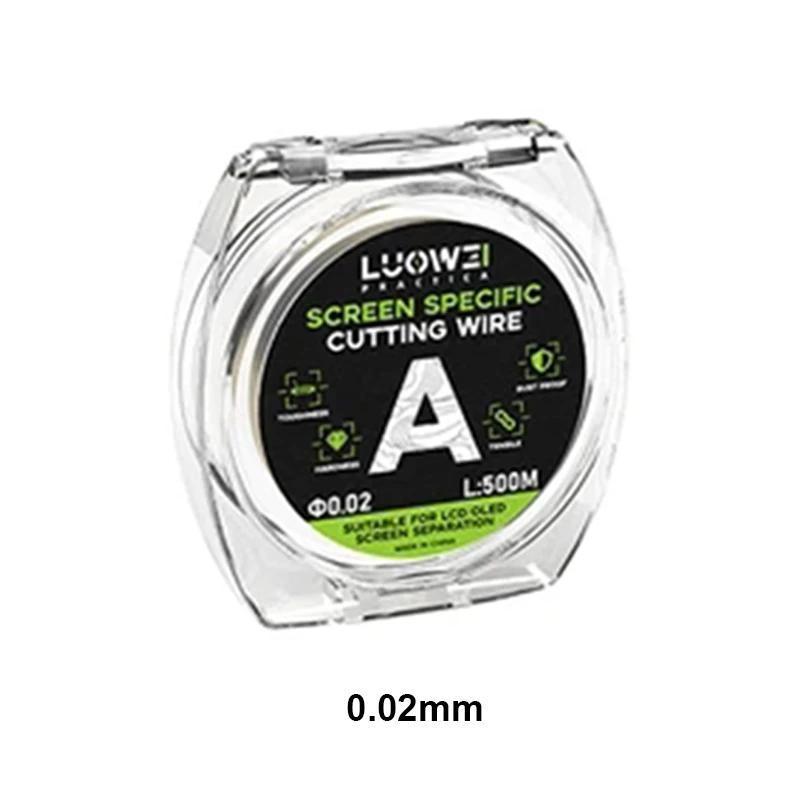 

LUOWEI 0.02/0.028/0.03/0.035MM 500M LCD/OLED Screen Cutting Wire for Mobile Phone Ultra-fine Screen Separation Gold Steel Line