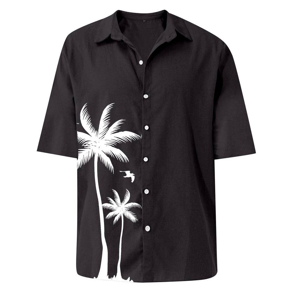 Designer Spring Summer Men's Casual Cotton Color Short Sleeve Shirts Loose Shirts