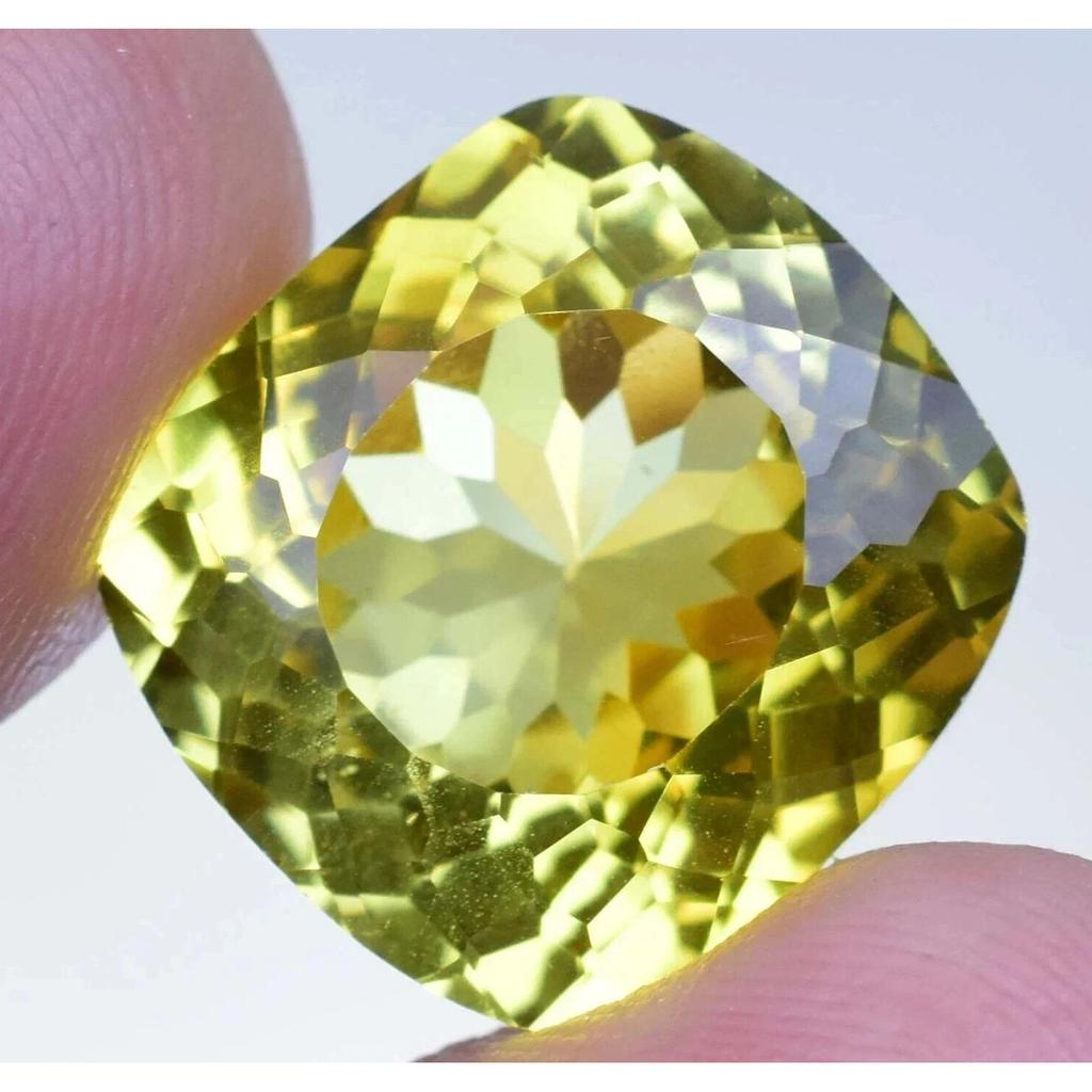 Natural Yellow Sapphire Cushion Cut 23 Ct Loose Faceted Certified Gemstone