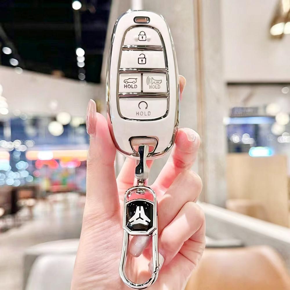 For Hyundai - Sonata Nexo Dn8 Santa Fe Tm Tucson Nx4 Staria Ioniq 5 Butoons Tpu Remote Key Shell Fob Case Cover