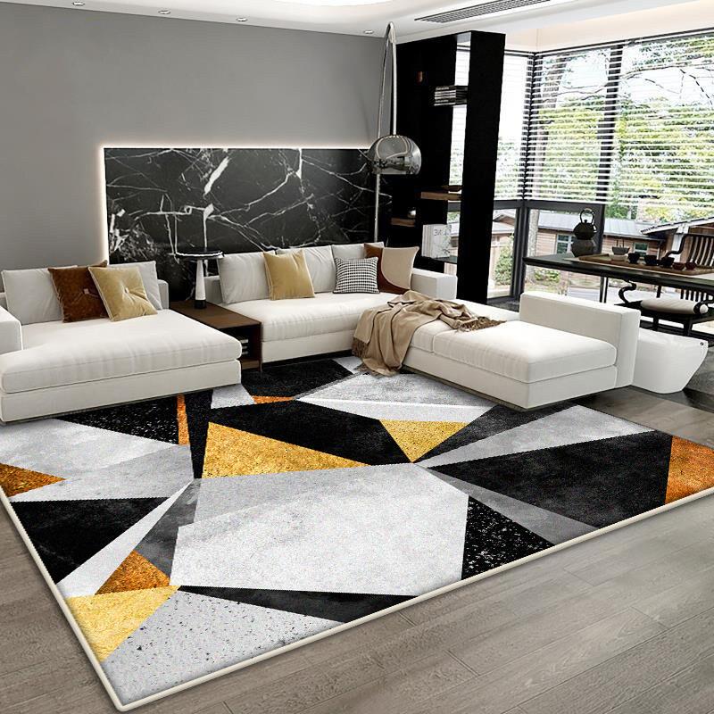 Nordic Geometric Marble Living Room Carpet 140x200cm Large Home Super Absorbent Bedroom Hallway Entrance Floor Mats Non-slip