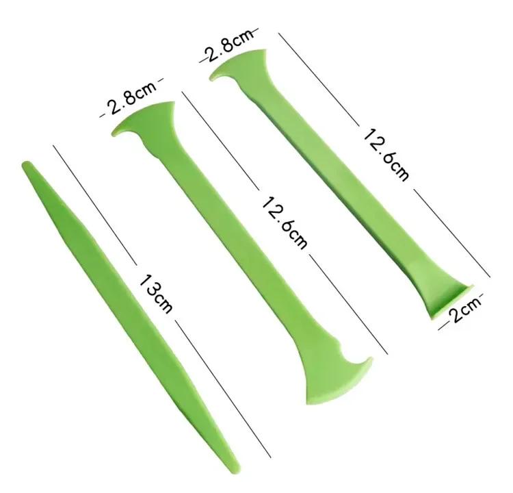 

3Pcs/set New Vinyl Car Wrap Tool Protable Cars Micro Stick Squeegee Window Tinting Kit Corner Scraper Curves Slot Tucking Tools зелёный