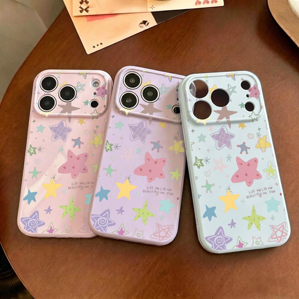 Graffiti color stars for iPhone17promax Apple 16 mobile phone case 15 side love 14 all-inclusive 13