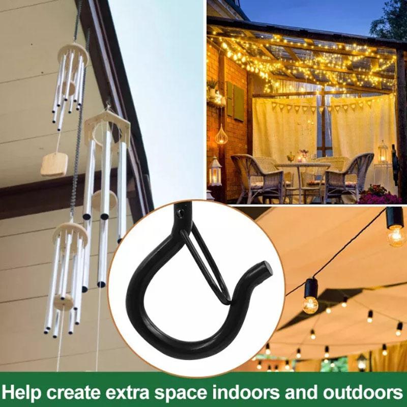 20Pcs Screw-in Hooks Q-Hanger Hook Screw Safety Buckle for Outdoor String Lights