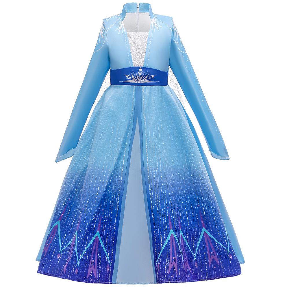 2026 Girls' Frozen 2 Elsa Princess Dress Performance Costume