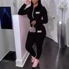 2024 European and American Women's Autumn Hoodie & Sweatpants Set - Casual Letter Print Sportswear