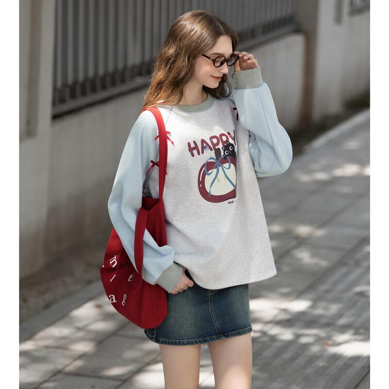 

TonLion Women s Fleece Lined Printed Round Neck Sweatshirt M