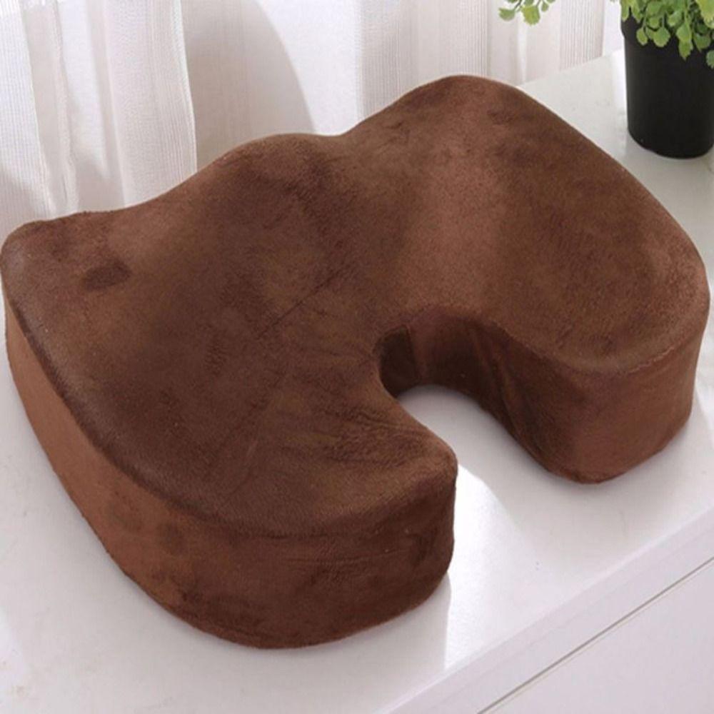 Ergonomic Hemorrhoid Seat Cushion Non-slip Solid Color Orthopedic Seat Cushion Comfortable Slow Rebound