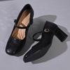 Chaussures Mary Jane à Talon Bloc 2026 Nouvelle Collection Bout Rond Ouverture Peu Profonde Polyvalentes Une Bride Antidérapantes Résistantes à l'Usure Chaussures Simples