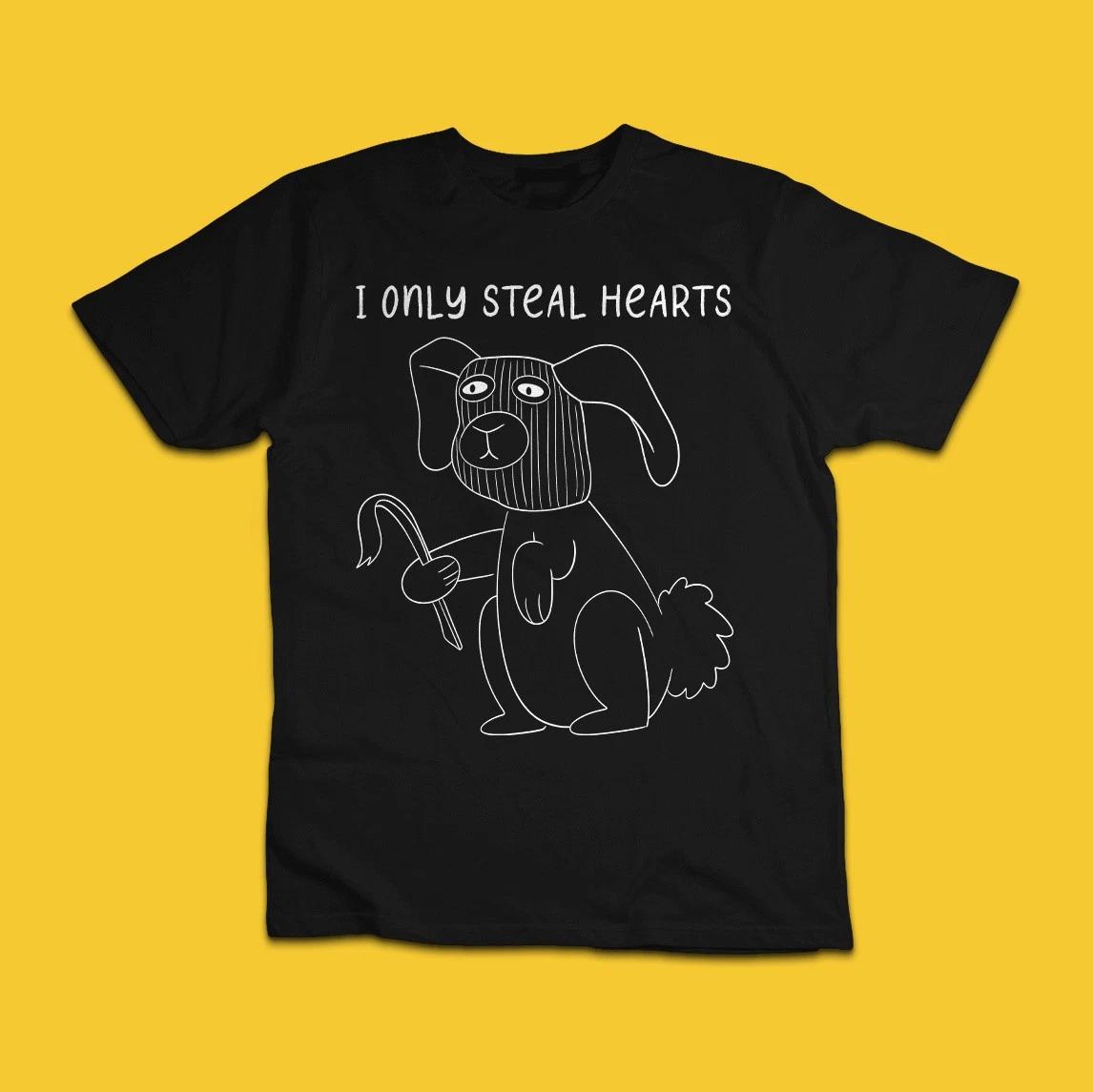 I Only Steal Hearts Funny Masked Bunny Thief Graphic T-Shirt Cute Humor Tee 3XL