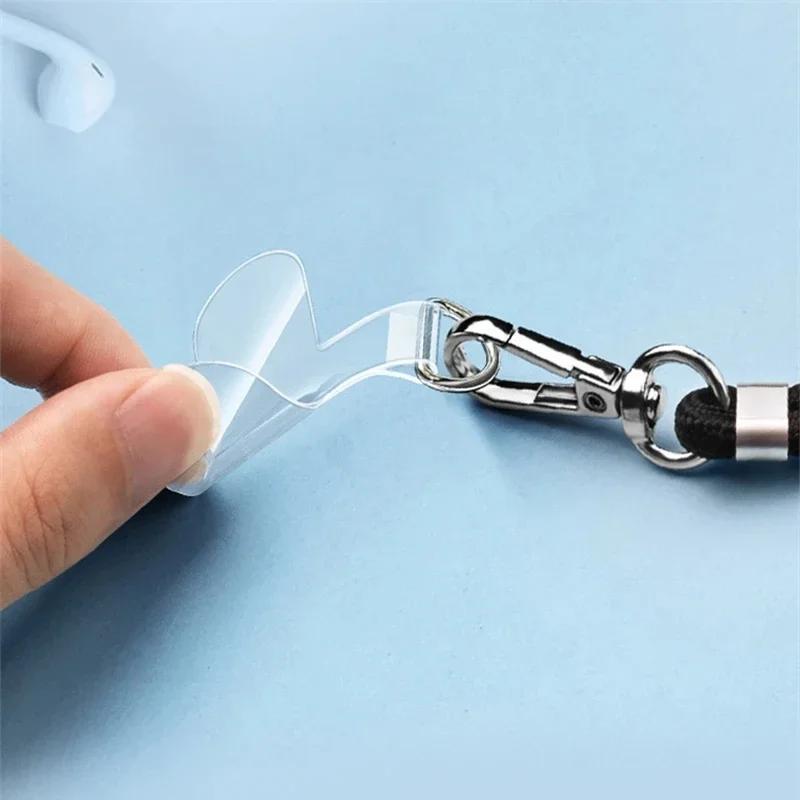 10Pcs Universal Tpu Mobile Phone Anti-lost Lanyard Card Gasket Nylon Detachable Phone Hanging Cord Strap Patch Tether Pad