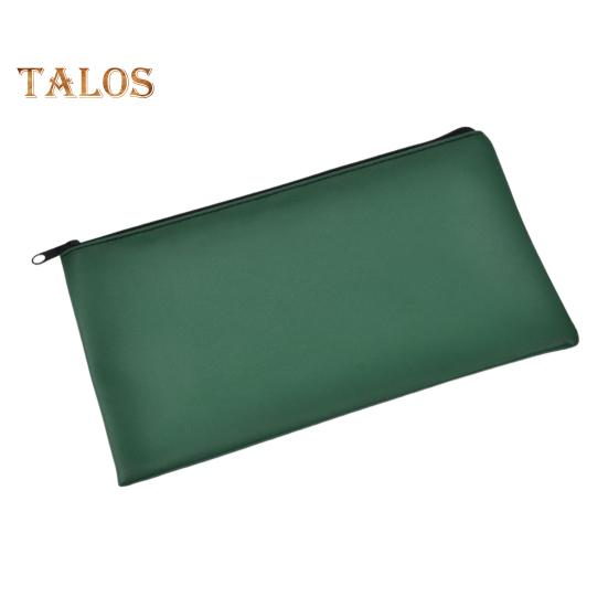 

Пенал из искусственной кожи, застегивающийся на молнию, чехол для денег, ручка, наличные, безопасная банковская сумка для монет, купюр, чеков, счетов, косметики, инструментов темно-зеленого