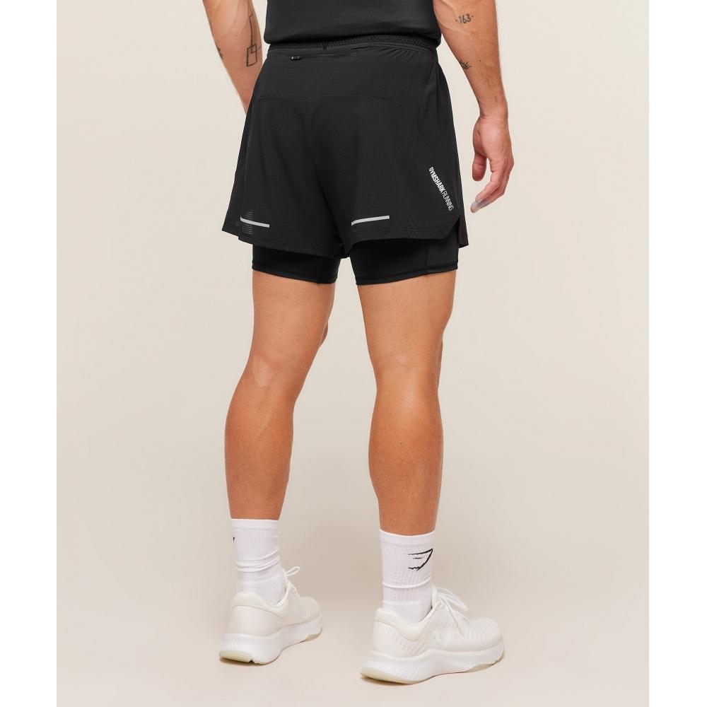Gymshark Running 4  2in1 Shorts Black A3b9p Bb2j