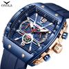 Modische Quarzuhr für Herren, Leuchtzeiger, Wasserdicht, Chronograph, Kalender, Silikonarmband, Outdoor, Luxus, Sport, Herrenuhr