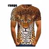 Jaguar 3D-gedrucktes T-Shirt Herren und Damen Unisex Streetwear Rundhals Hip Hop Extra Groß Sommer T-Shirt