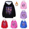 4985 Autumn Winter Kids Girls Kpop Rumi Zoey Mira Print Thick Velvet Warm Hoodie