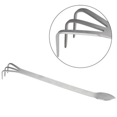 Garden Rake, 2 In 1 Stainless Steel with 3 Prongs, Loosens Bonsai Trees, Garden Tool, Root Rake and Spatula, Patio, Lawn, Garden