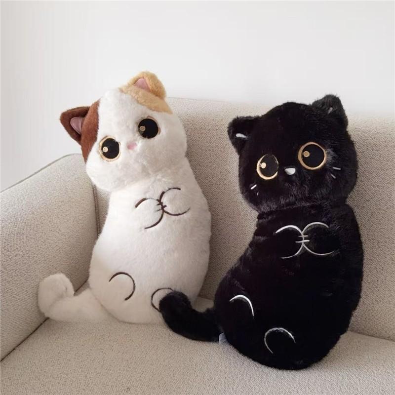 Cartoon Cat Plush Pillow With Embroidered Animal Design For Couch Lounge And Bed Comfort