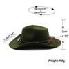 Black Soft Felt Waterproof Sweatband Traditional Wide Brim Men and Women Western Outback Cowboy Hat With Bull Head Fedora Cap