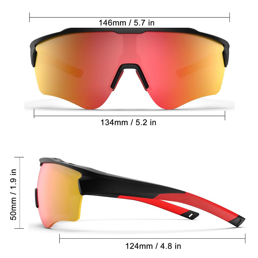 HAAYOT Sunglasses for Men and Women Cycling Glasses Sports Sunglasses Lightweight and Durable TR90 Frame MTB Goggles Fishing Driving Hiking Matte