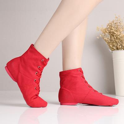 Men Women Sports Dancing Sneakers Jazz Dance Shoes Kids Lace Up Dancing Short Boots