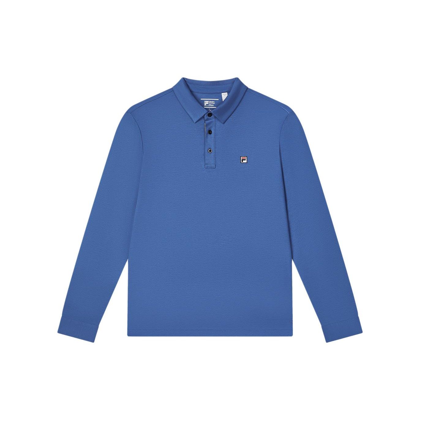

FILA Solid Color Knitted Casual Long Sleeve Polo Shirt Men tops Misty-Lake-Blue F11M411206F-DB L