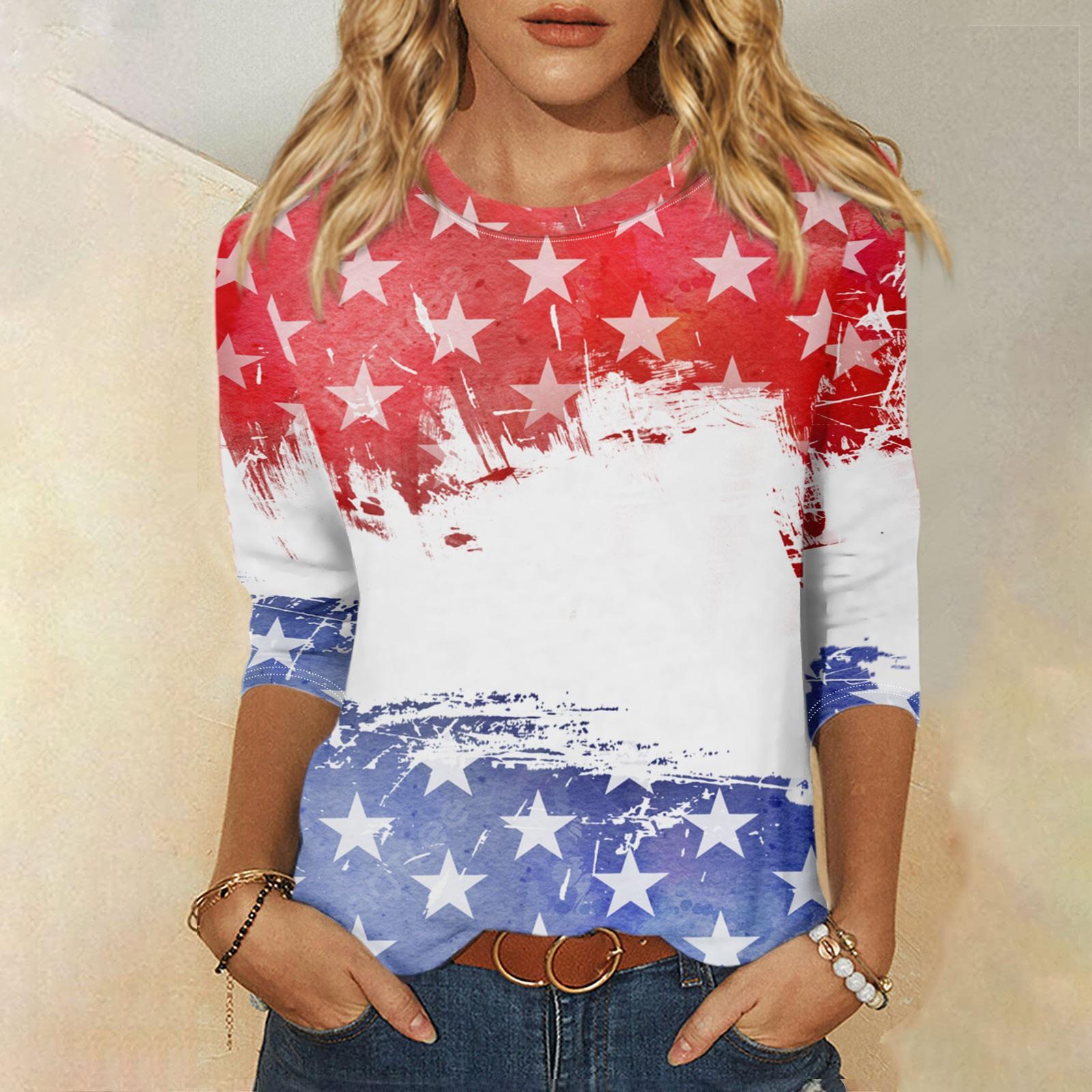 

Женская модная повседневная свободная футболка с круглым вырезом и рукавами 3/4 с принтом, женский топ XL белый