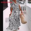 Wish Summer Printed Aline Dress With V Neck Short Sleeves For Street Style Women