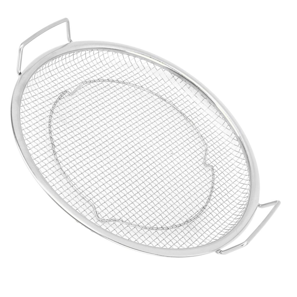 Stainless Steel Fruit Basket Double Handles Metal Mesh Drain Round Tray for Snacks Fruits Vegetables