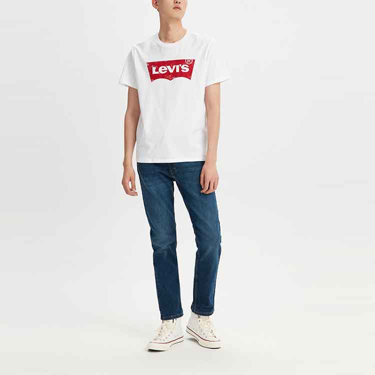 Levis Klassisk Logo Trykt Kortarmet T-skjorte Herre Topper Hvit 17783-0197