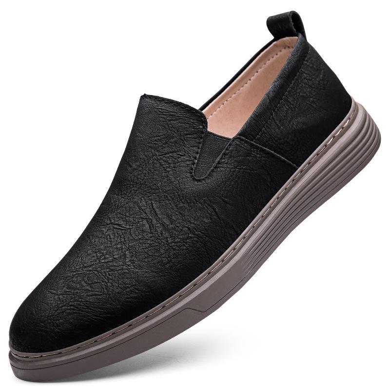Men s Slip-On Breathable Leather Shoes, Sizes 36-48, Soft Sole, Hand-Stitched 38