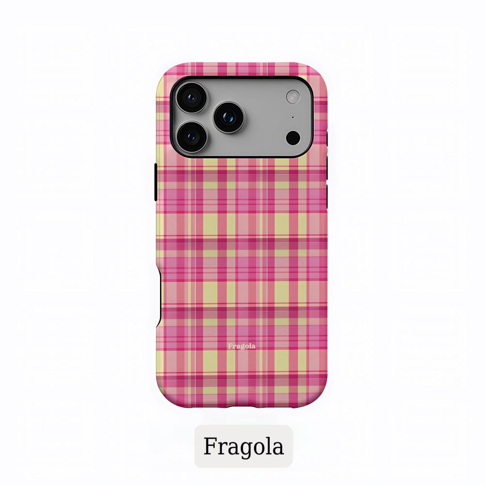 Gestreifte Handyhülle für iPhone 17 16 15 14 13 12 11 Air Pro Max Plus Luxus Clmj Fragola Bunte Streifen Doppellagige Rückabdeckung