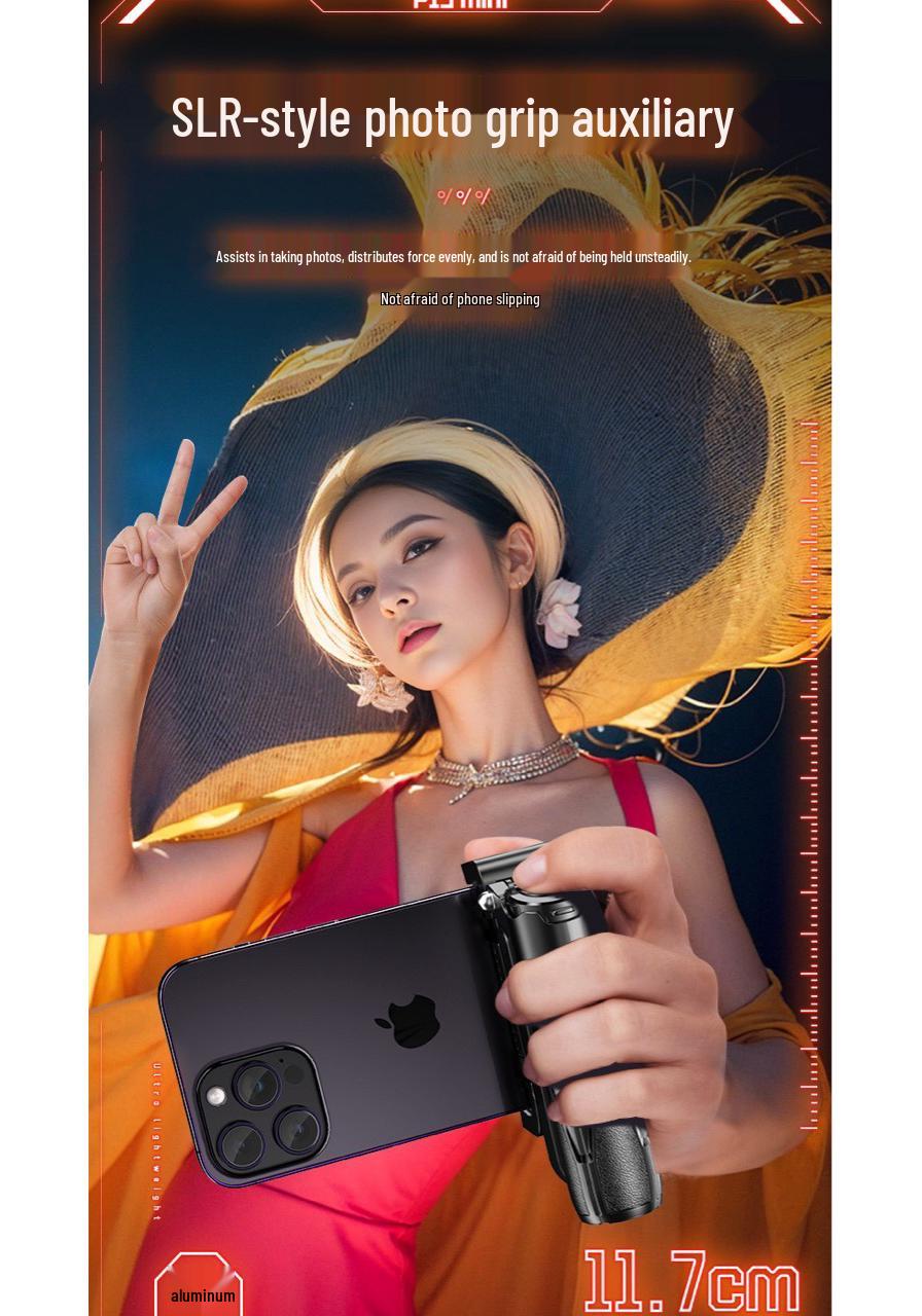 

P15 MINI Selfie Stick & Phone Holder with Four-Legged Stand, Bluetooth Remote, Handheld Stabilizer, and Shooting Assistant. P15 MINI Selfie Stick - Black